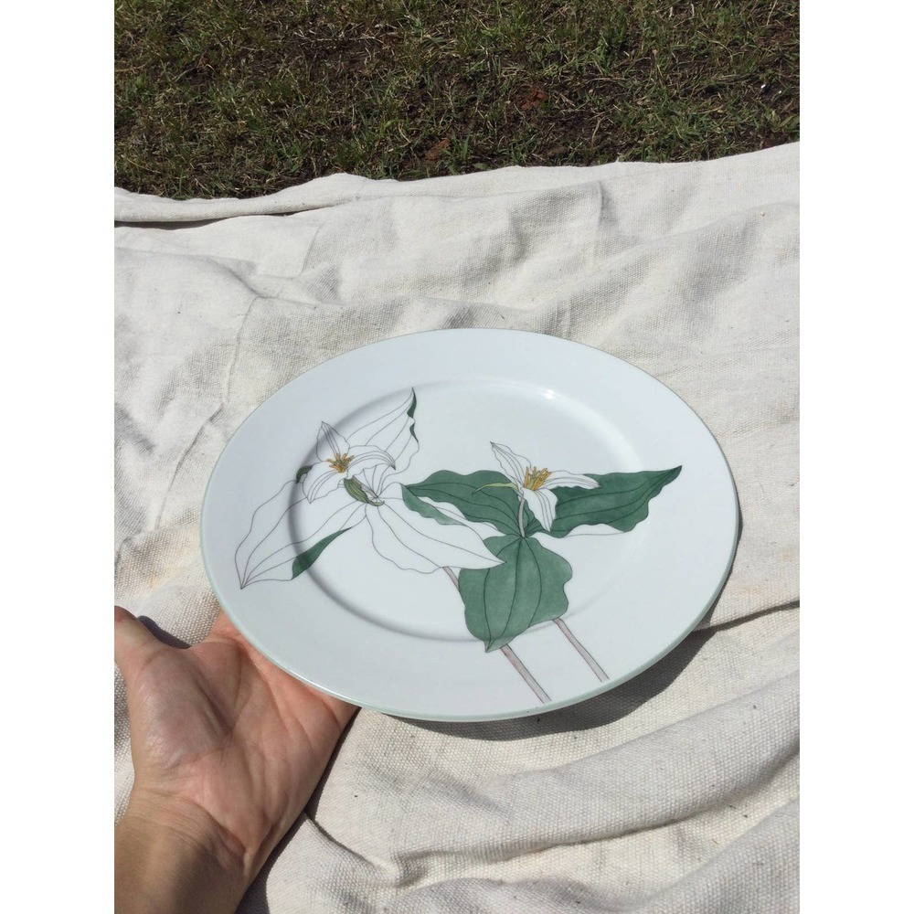 Vintage Block spal watercolors trillium dinner plate Mary‎ Lou goertzen Portugal
